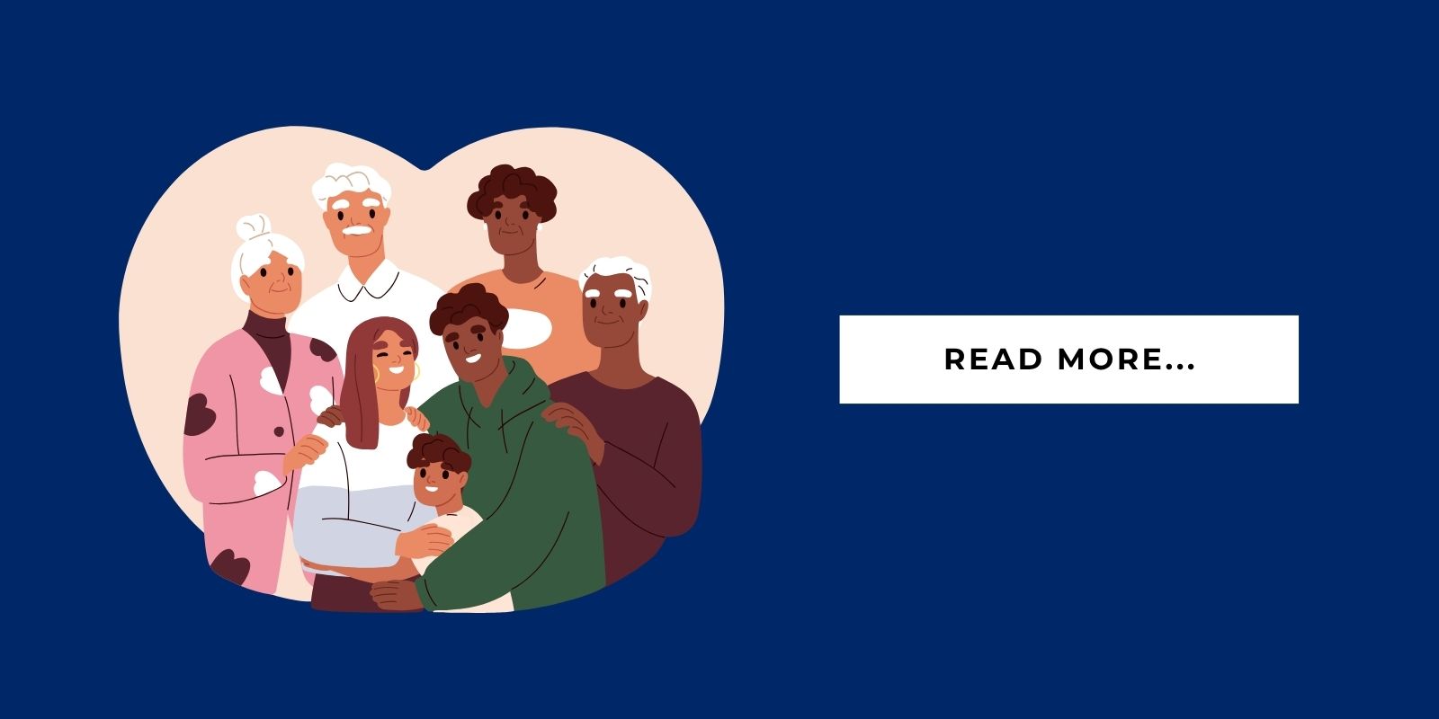 Blog Header Illustration of a family with senior members and it says 'read more'