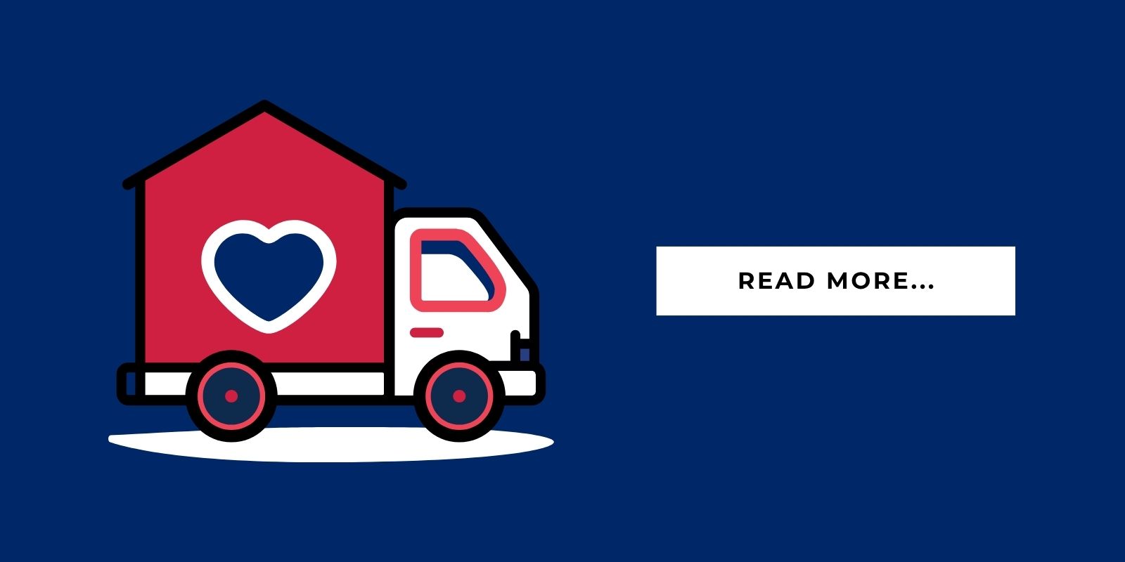 An illustration of a truck with a button that says, "Read More..."